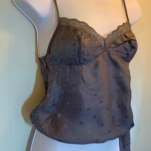 Gray/Silver Polka-dotted Lace Bust Trim Camisole/Lingerie size S
